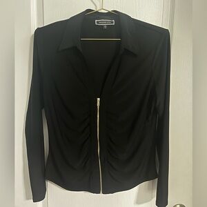 Melanie Lyne Black Collared Top